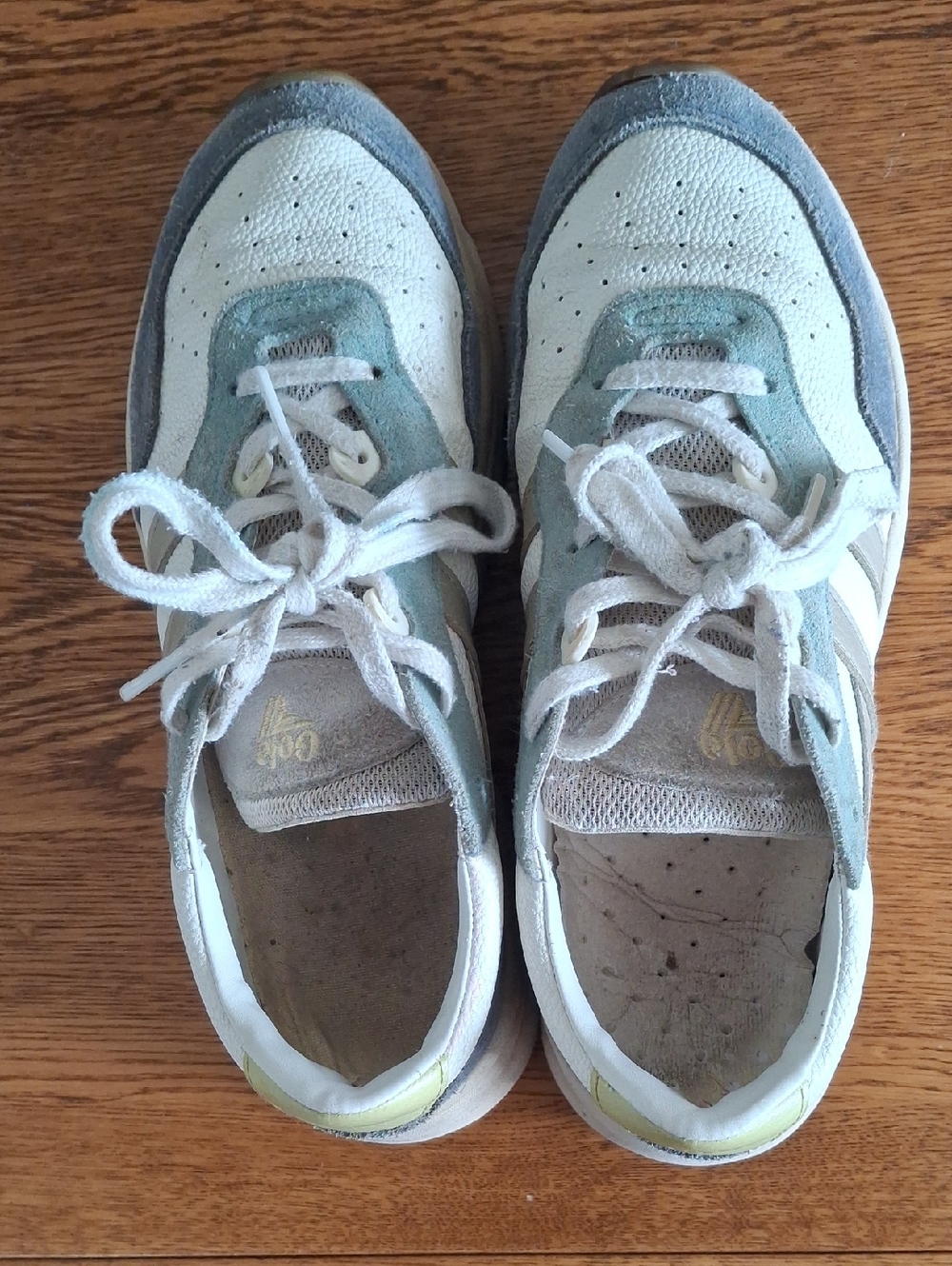 Gola Size 7.5 Saturn Quadrant Sneakers Tan And Blue Suede - Picture 4 of 8